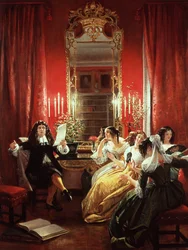 Trissotin leest zijn sonnet voor, uit 